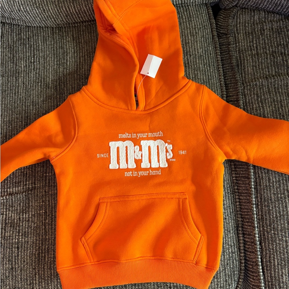 M&M'S Orange Pullover Hoodie Sweatshirt